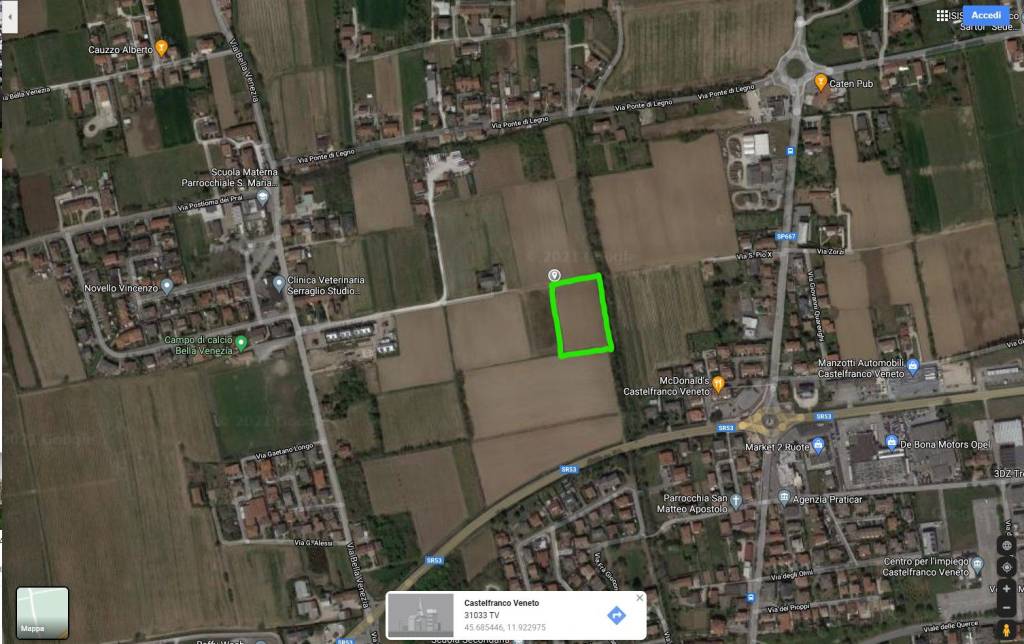 Terreno Agricolo in vendita a Castelfranco Veneto strada Regionale Postumia