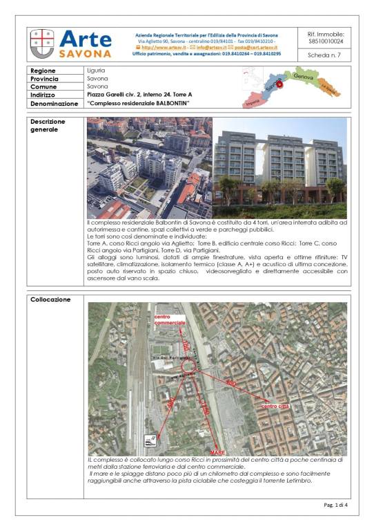 Appartamento in vendita a Savona via Andrea Aglietto, 1