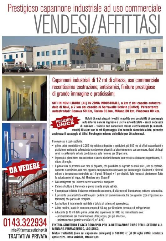 Capannone Industriale in in affitto da privato a Novi Ligure strada del Turchino, 22
