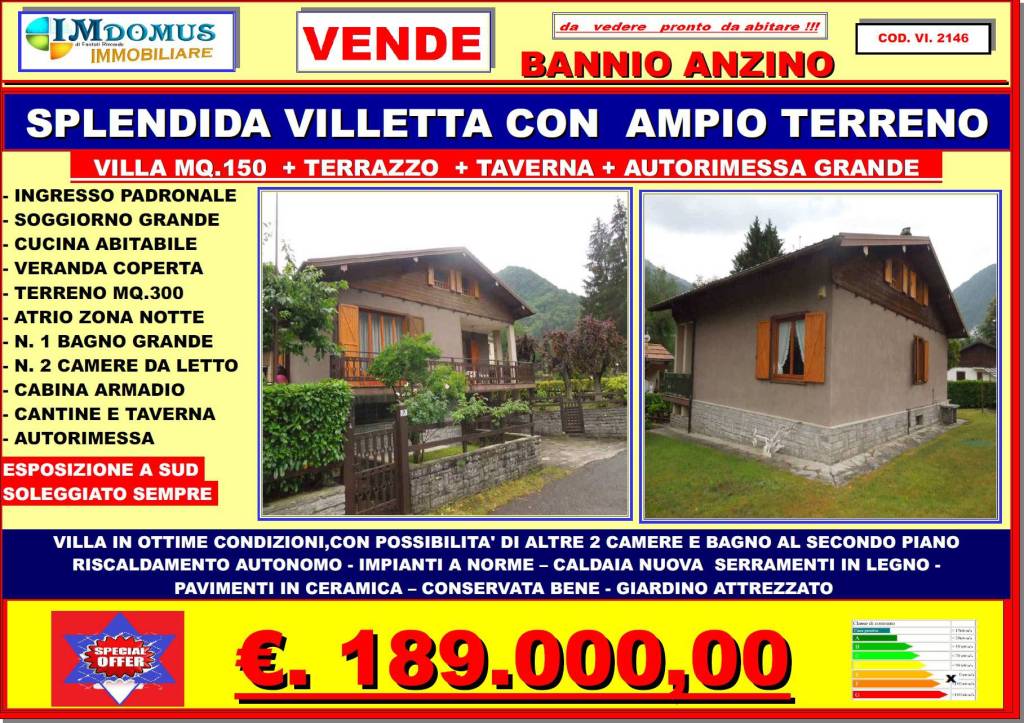 Villa in vendita a Bannio Anzino via Roma, 7