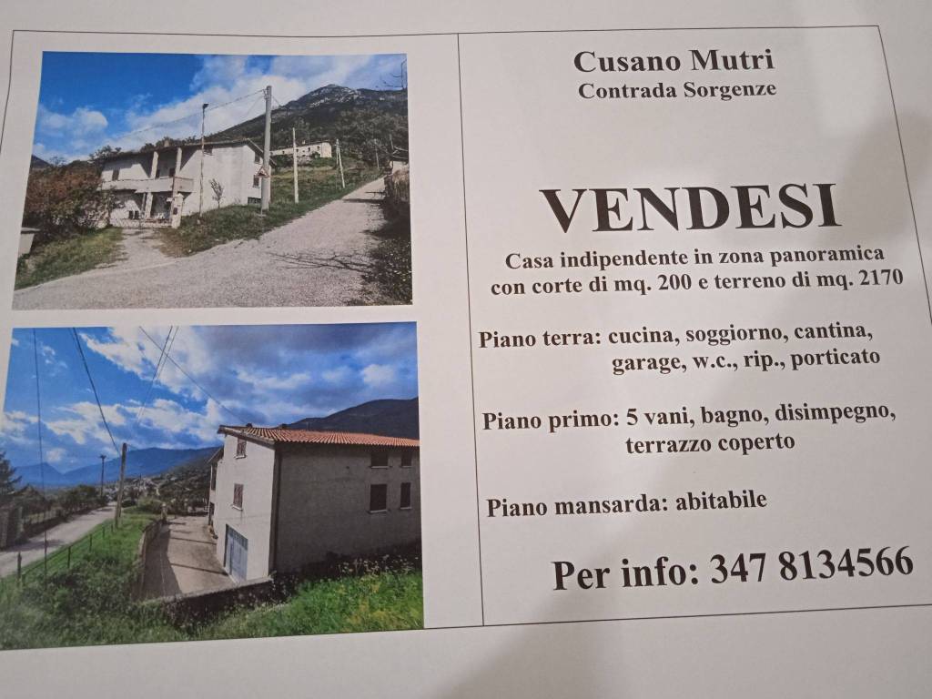 Villa in in vendita da privato a Cusano Mutri contrada Sorgenze