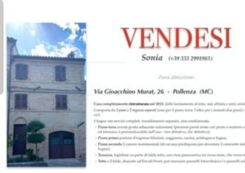 Casa Indipendente in in vendita da privato a Pollenza via Gioacchino Murat