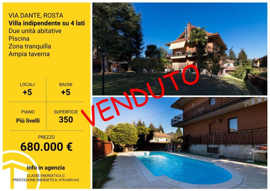 Appartamento in vendita a Rosta via Italia