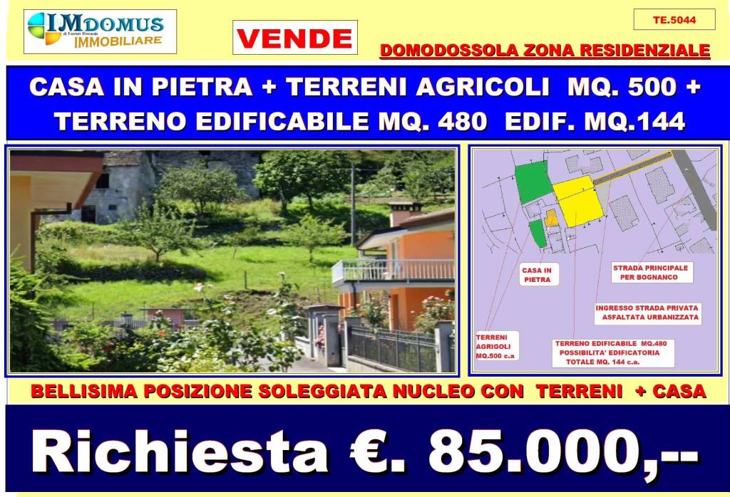Terreno Residenziale in vendita a Domodossola via Giuseppe Di Vittorio, 99
