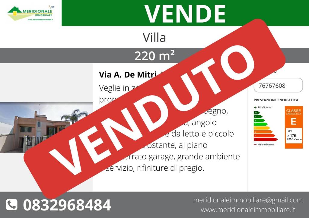 Villa in vendita a Veglie via a. De Mitri