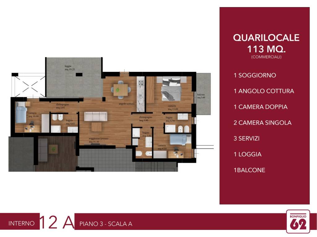 Appartamento in vendita a Roma via Francesco Bonfiglio