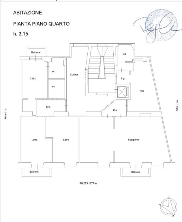 Appartamento in vendita a Roma piazza Istria