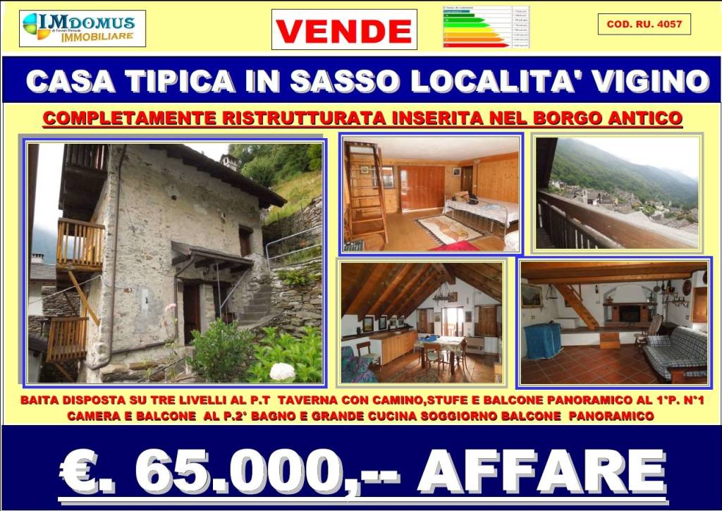 Baita in vendita a Calasca-Castiglione località Vigino