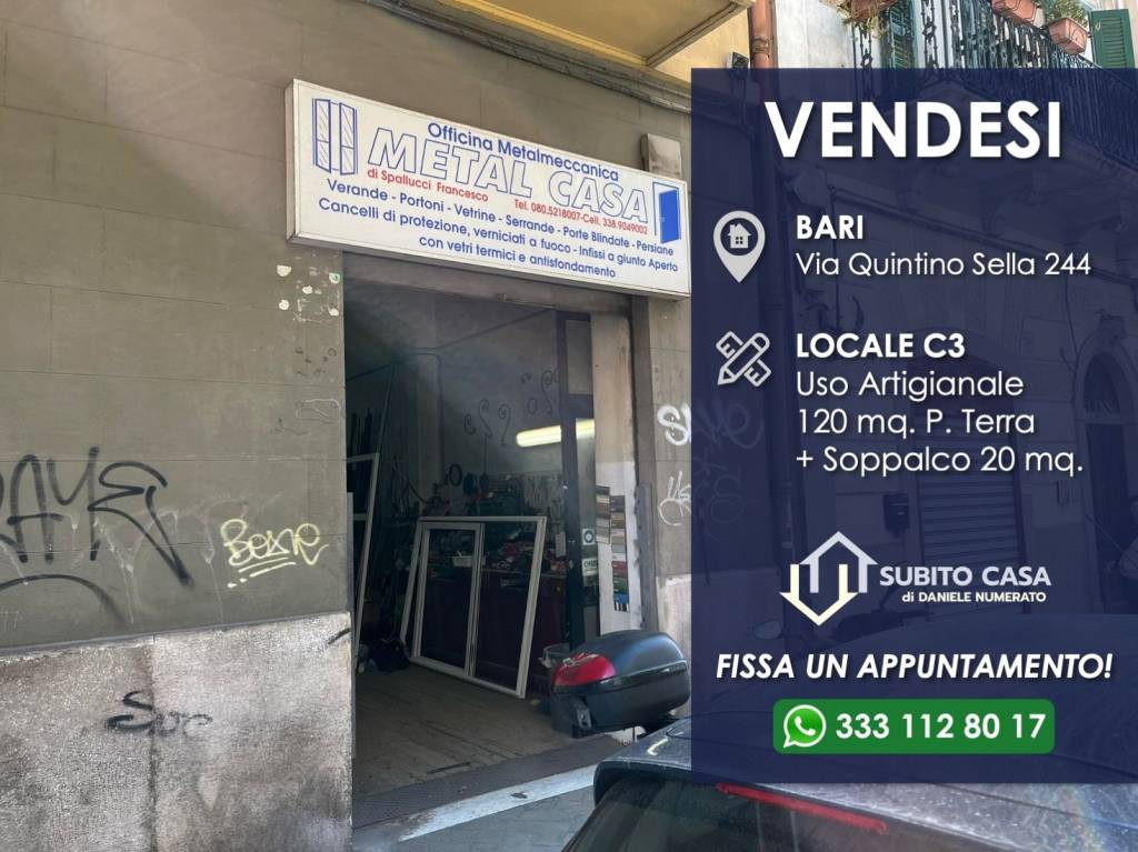 Negozio in vendita a Bari via Quintino Sella, 244