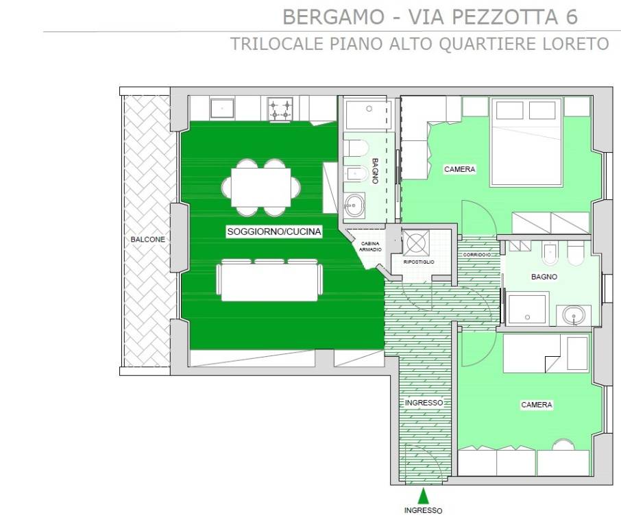 Appartamento in vendita a Bergamo via Giovanni Pezzotta