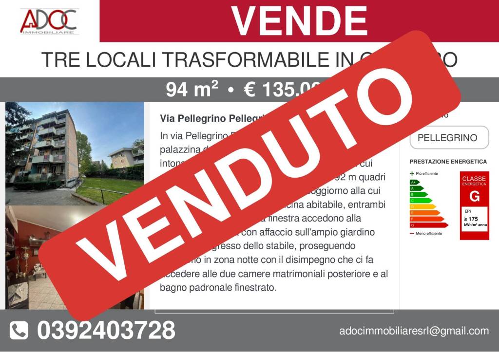 Appartamento in vendita a Monza via Pellegrino Pellegrini, 21