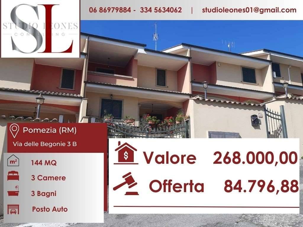 Villa a Schiera all'asta a Pomezia via delle Begonie, 3