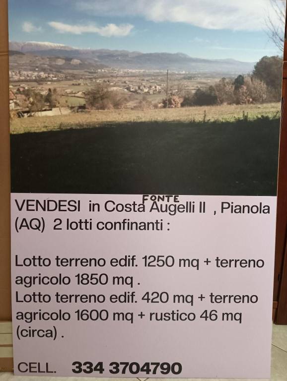 Terreno Residenziale in vendita a L'Aquila costa Fonte Augelli 2, 10