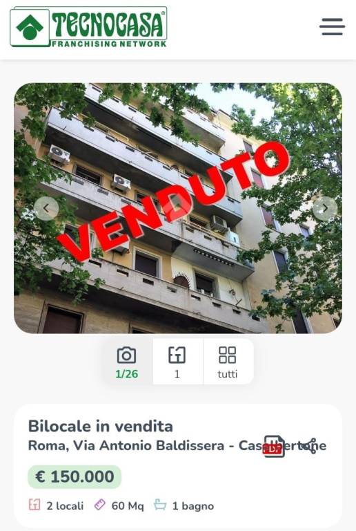 Appartamento in vendita a Roma via Antonio Baldissera, 19