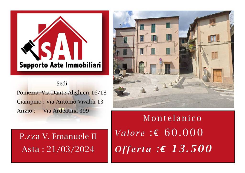 Appartamento all'asta a Montelanico piazza Vittorio Emanuele ii, 72