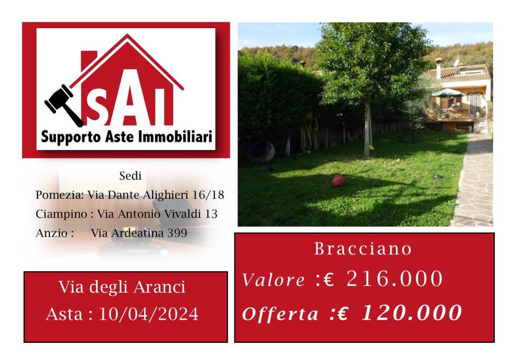 Villa a Schiera all'asta a Bracciano via degli Aranci, 20