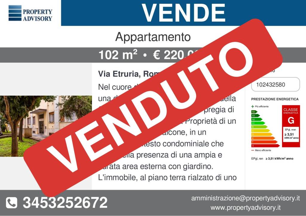 Appartamento in vendita a Roma via Etruria