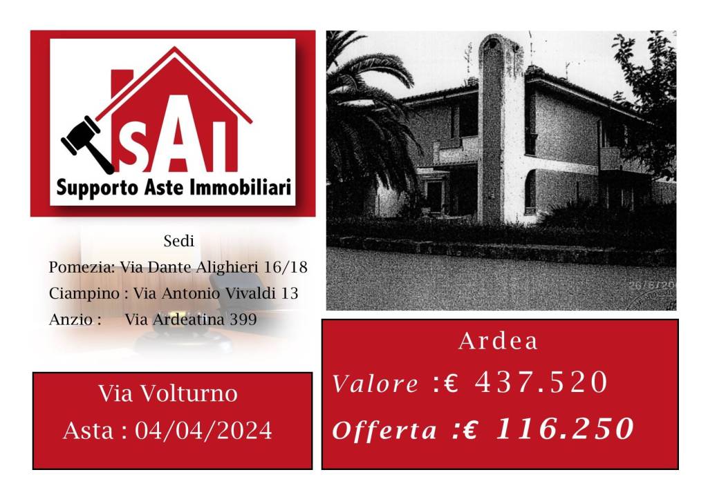 Villa all'asta ad Ardea via Volturno, 7