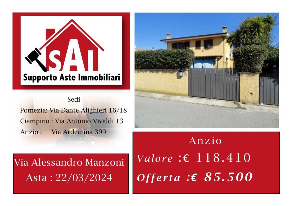 Villa all'asta ad Anzio via Alessandro Manzoni, 57