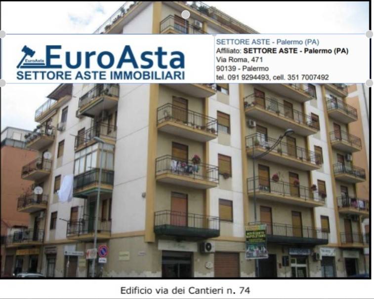 Appartamento all'asta a Palermo via dei Cantieri, 74