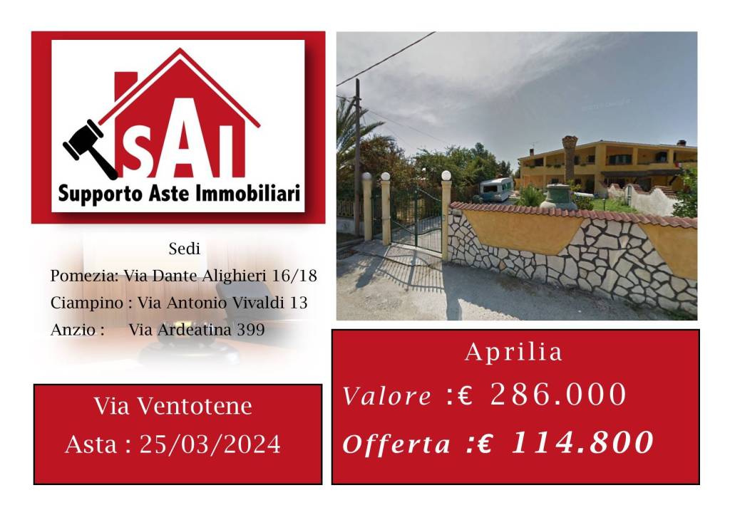 Villa Bifamiliare all'asta ad Aprilia via Ventotene, 14