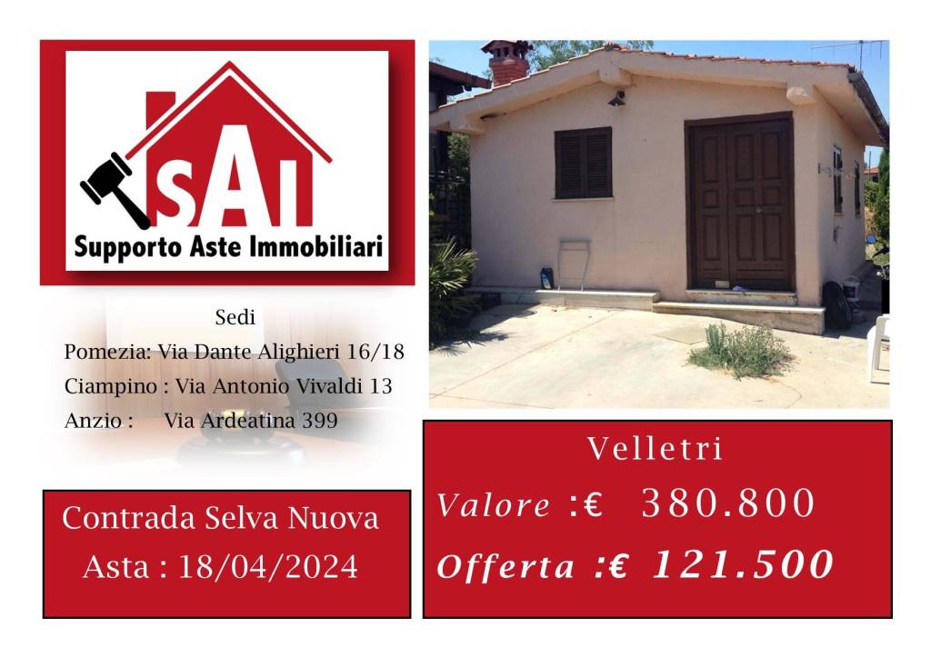 Villa all'asta a Velletri via Selvanova 1