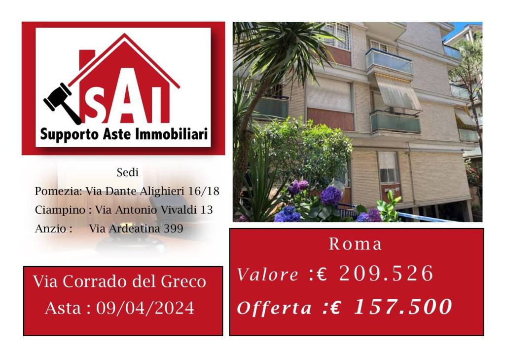 Appartamento all'asta a Roma via Corrado del Greco, 64
