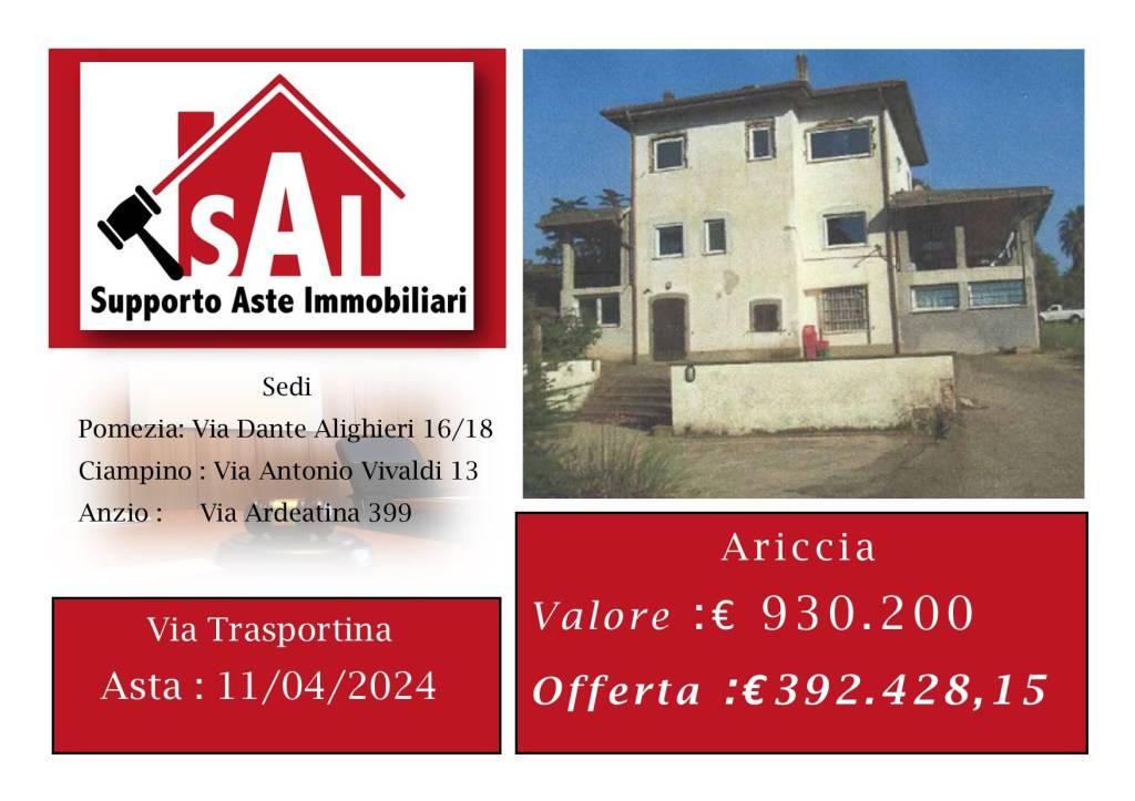 Casa Indipendente all'asta ad Ariccia via Traspontina
