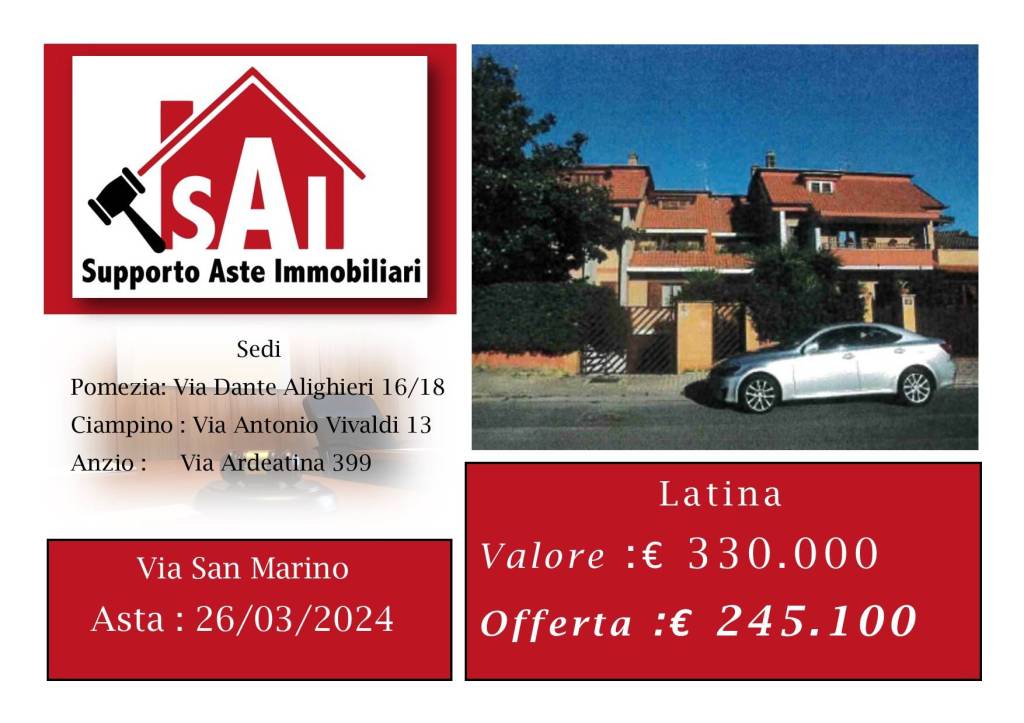 Villa Bifamiliare all'asta a Latina viale San Marino, 11