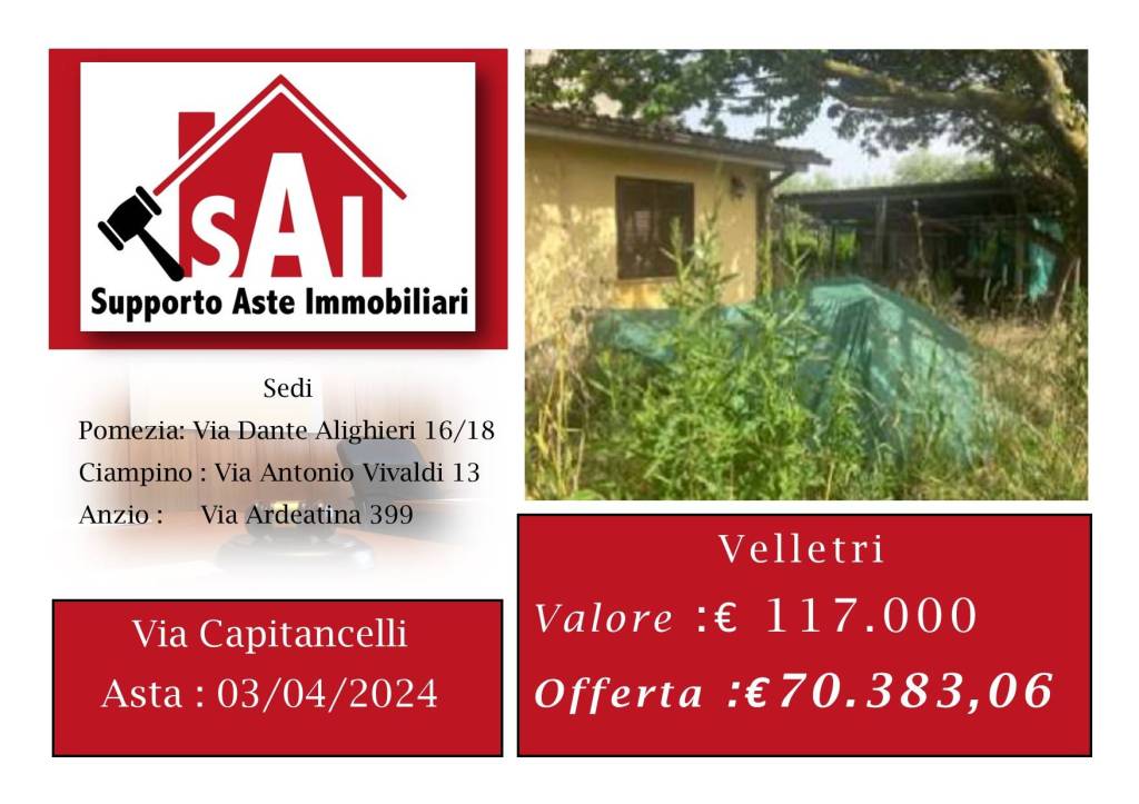 Villa all'asta a Velletri via Capitancelli, 13