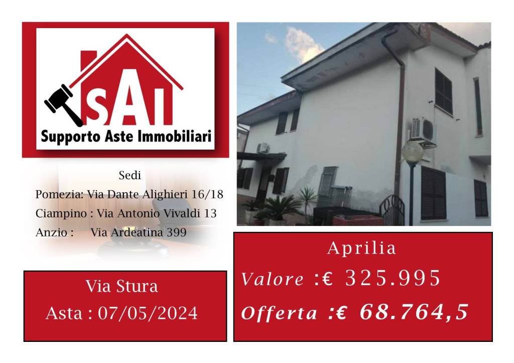 Villa Bifamiliare all'asta ad Aprilia via Stura, 36