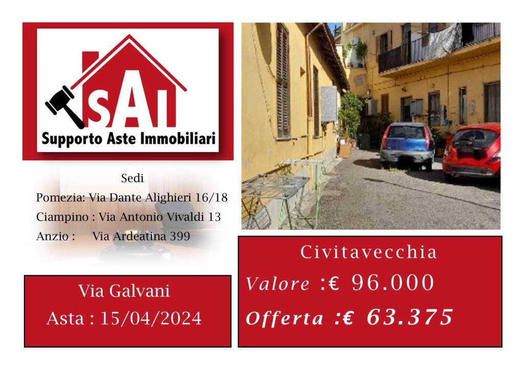 Appartamento all'asta a Civitavecchia via Luigi Galvani, 4
