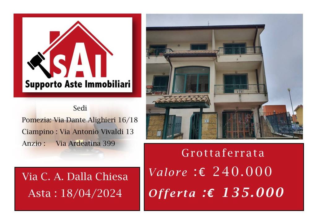 Appartamento all'asta a Grottaferrata via Carlo Alberto Dalla Chiesa, 2