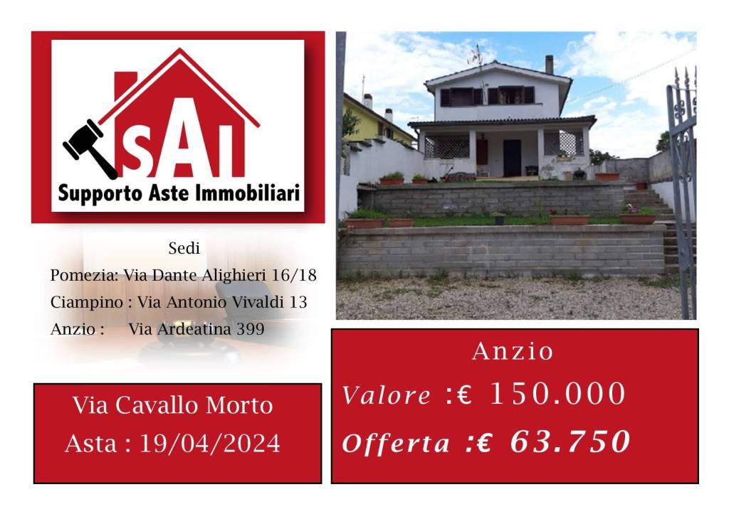 Villa Bifamiliare all'asta ad Anzio via Cavallo Morto, 5