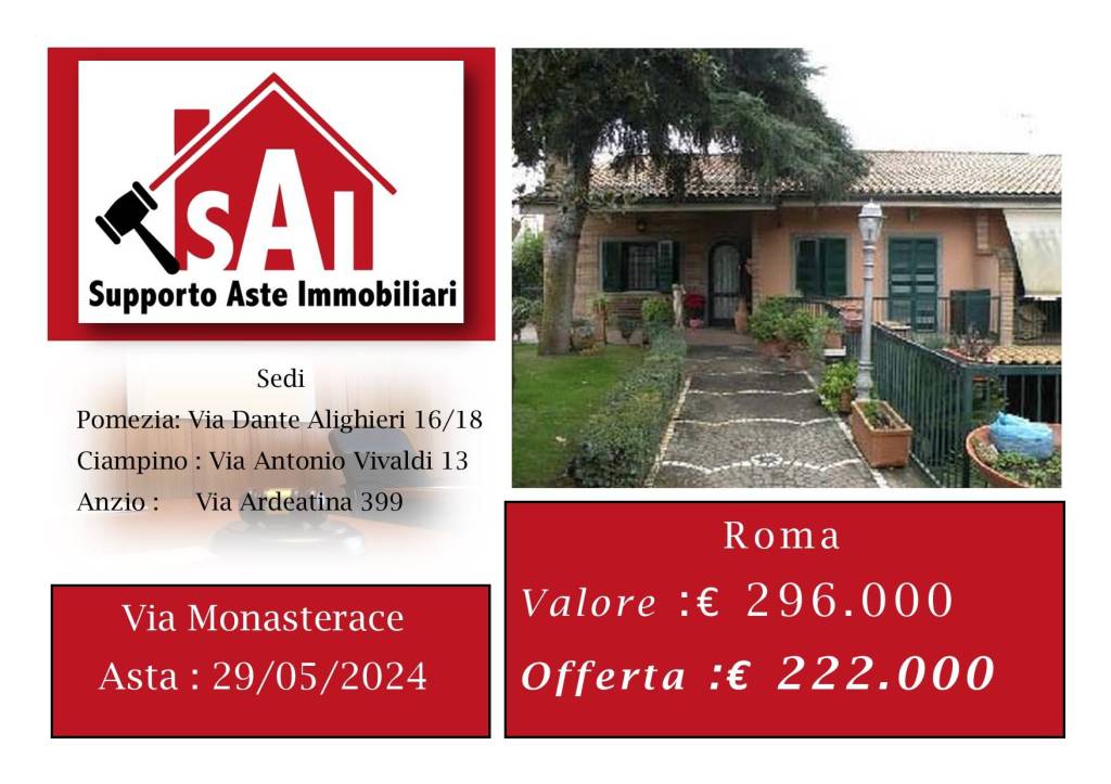 Villa Bifamiliare all'asta a Roma via Monasterace, 43