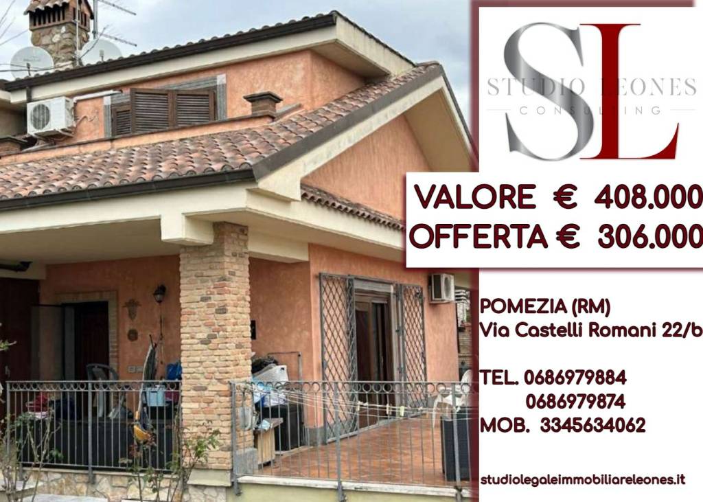 Villa a Schiera all'asta a Pomezia via delle Azalee, 1/h