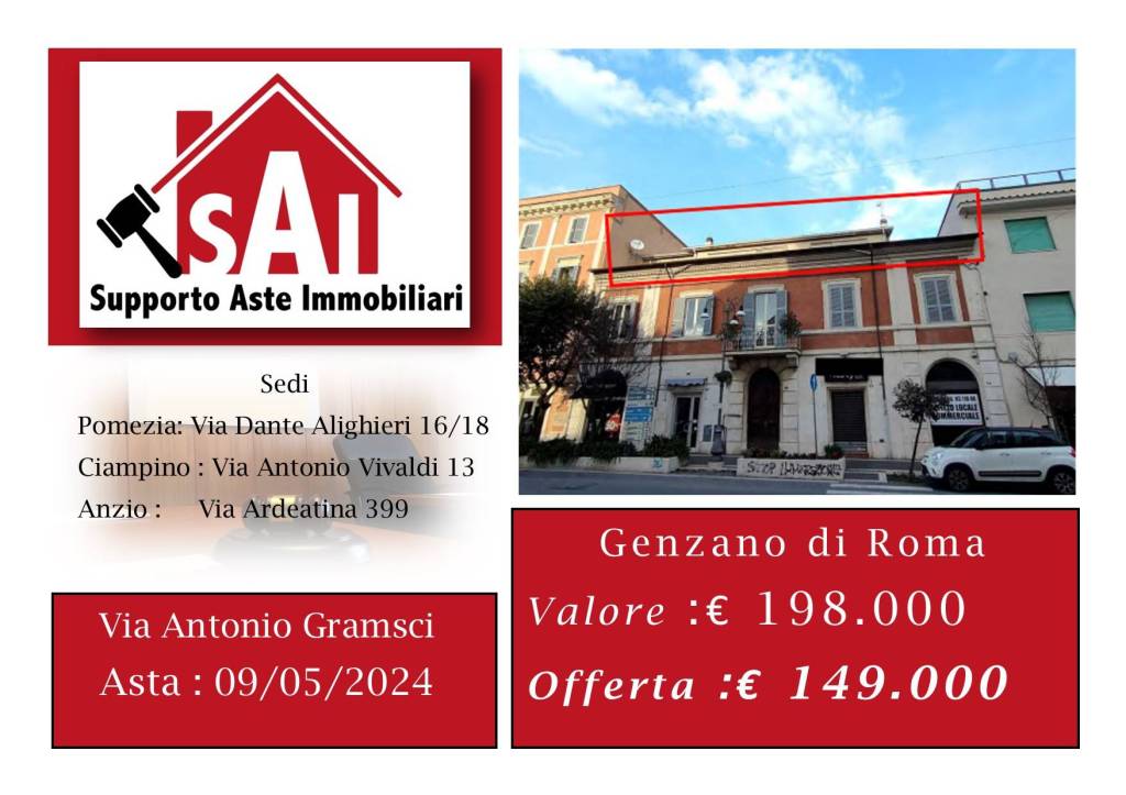 Appartamento all'asta a Genzano di Roma corso Antonio Gramsci, 58