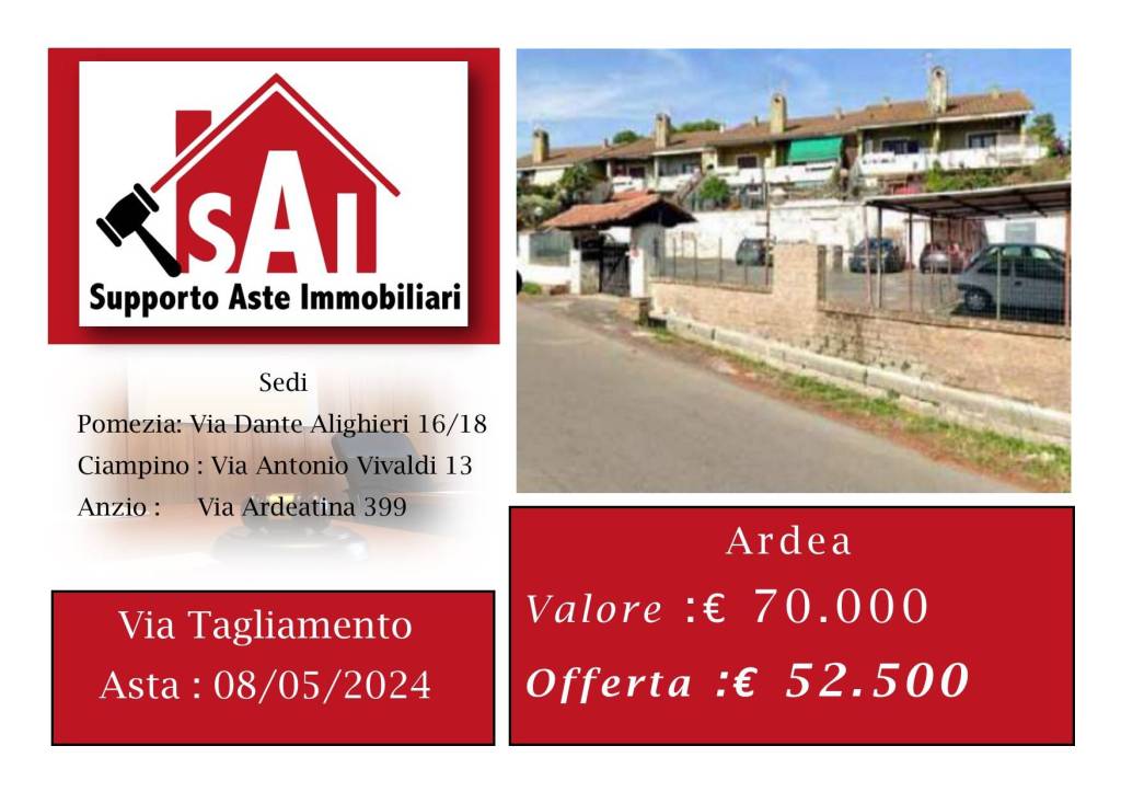 Villa a Schiera all'asta ad Ardea via Tagliamento, 4