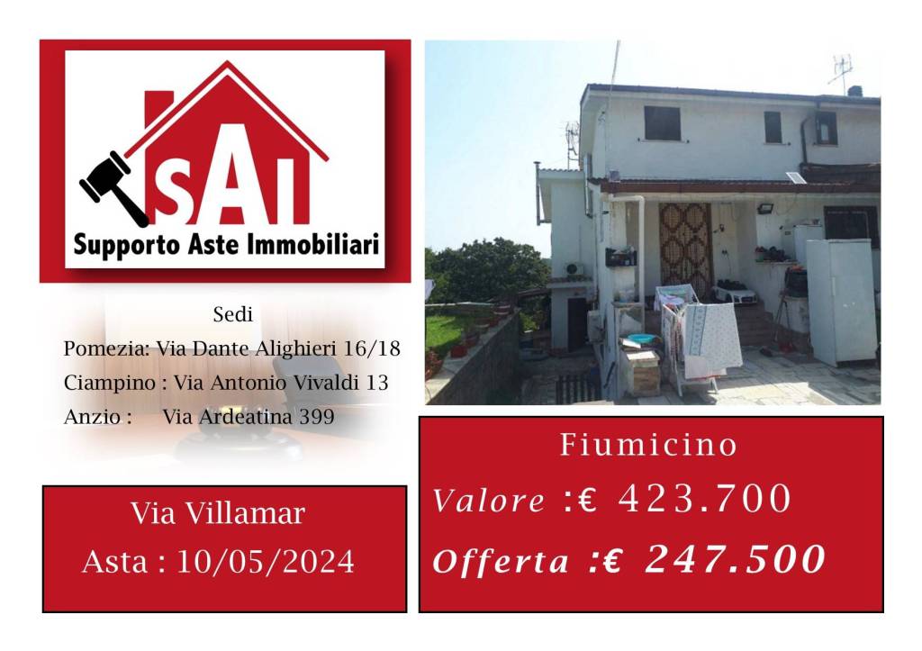Villa Bifamiliare all'asta a Fiumicino via Villamar, 93a
