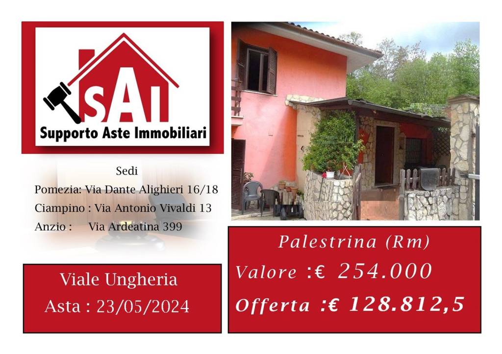 Villa Bifamiliare all'asta a Palestrina viale Ungheria, 16