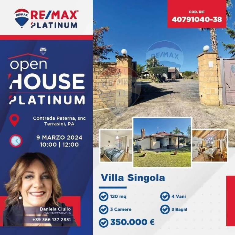 Villa in vendita a Terrasini contrada Paterna, snc