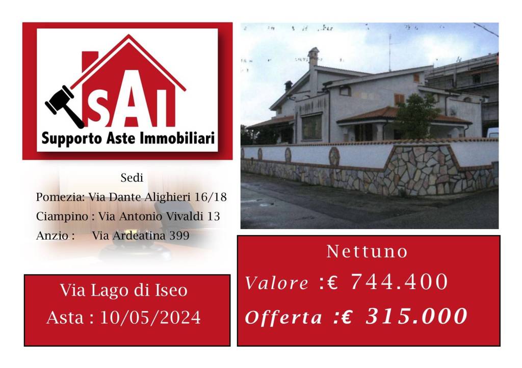 Villa all'asta a Nettuno via Lago d'Iseo, 2