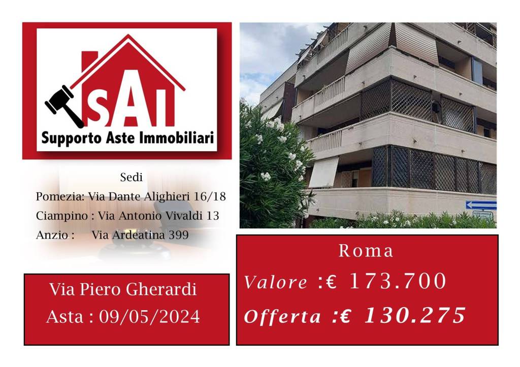Appartamento all'asta a Roma via Piero Gherardi, 50