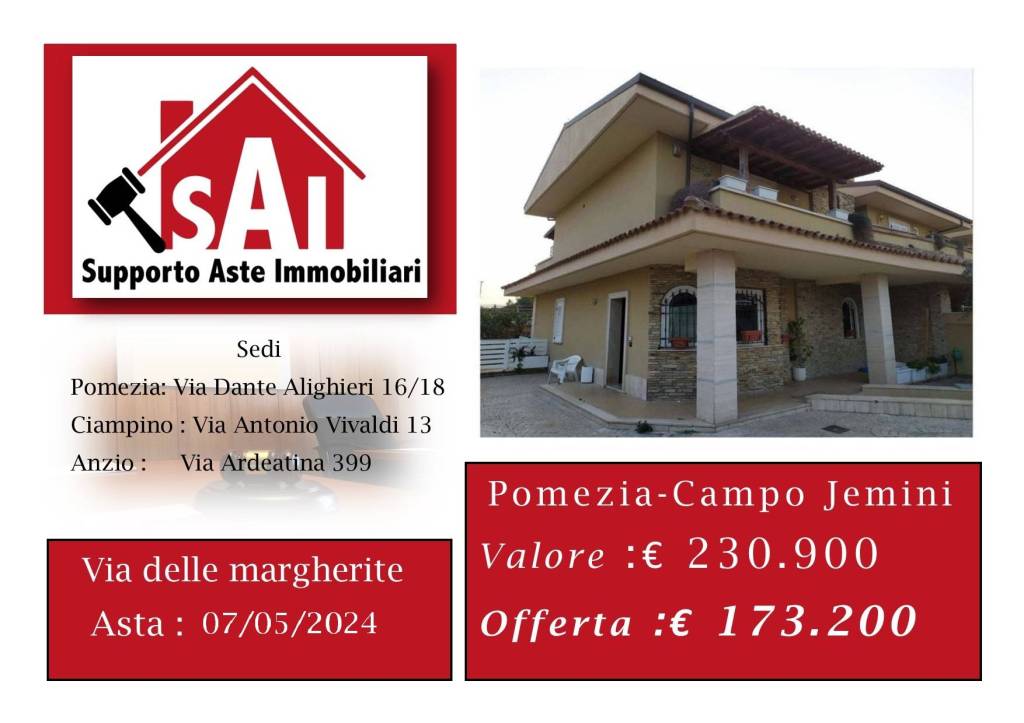 Villa Bifamiliare all'asta a Pomezia via delle Margherite, 31A