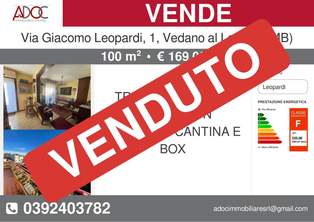 Appartamento in vendita a Vedano al Lambro via Giacomo Leopardi, 1