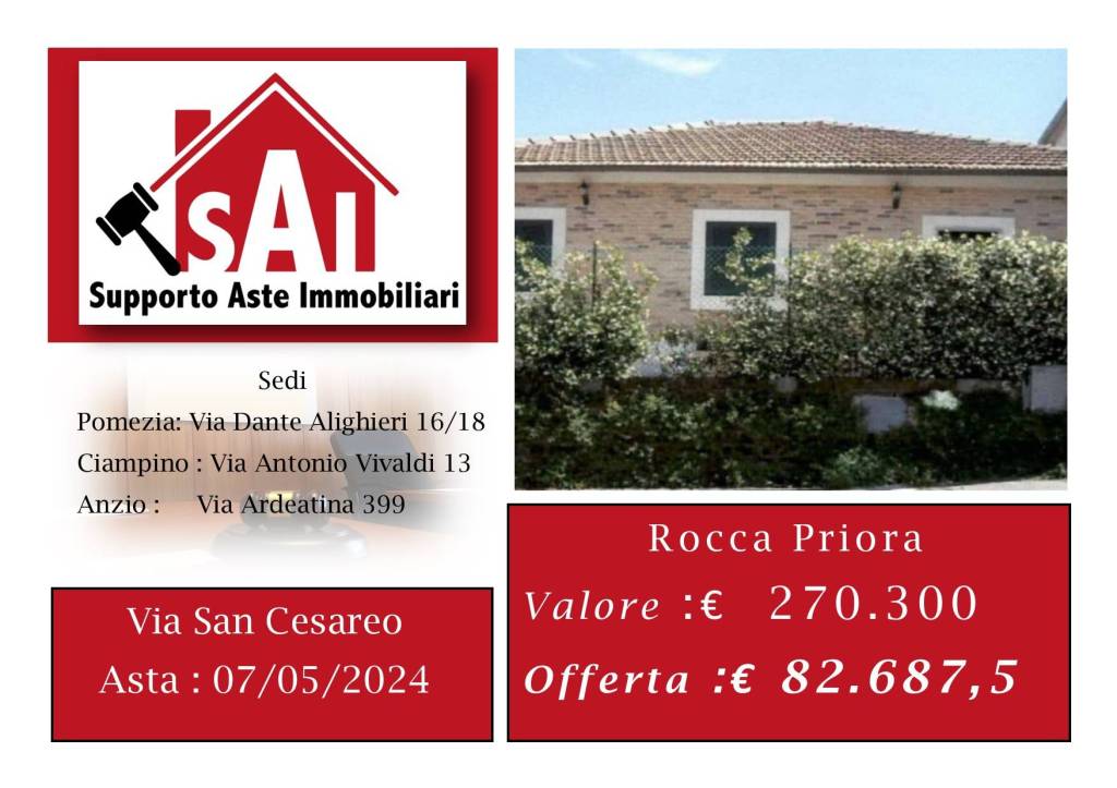 Appartamento all'asta a Rocca Priora via San Cesareo, 42