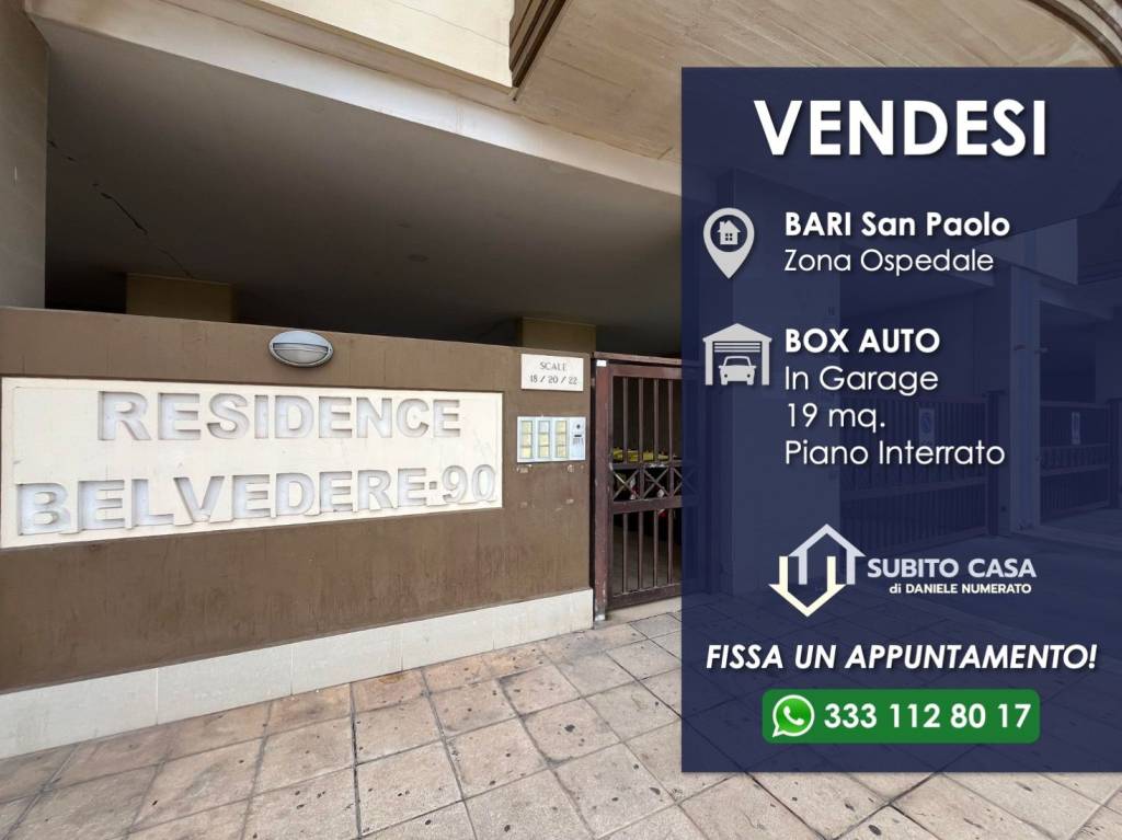 Garage in vendita a Bari strada Capo Scardicchio, 16