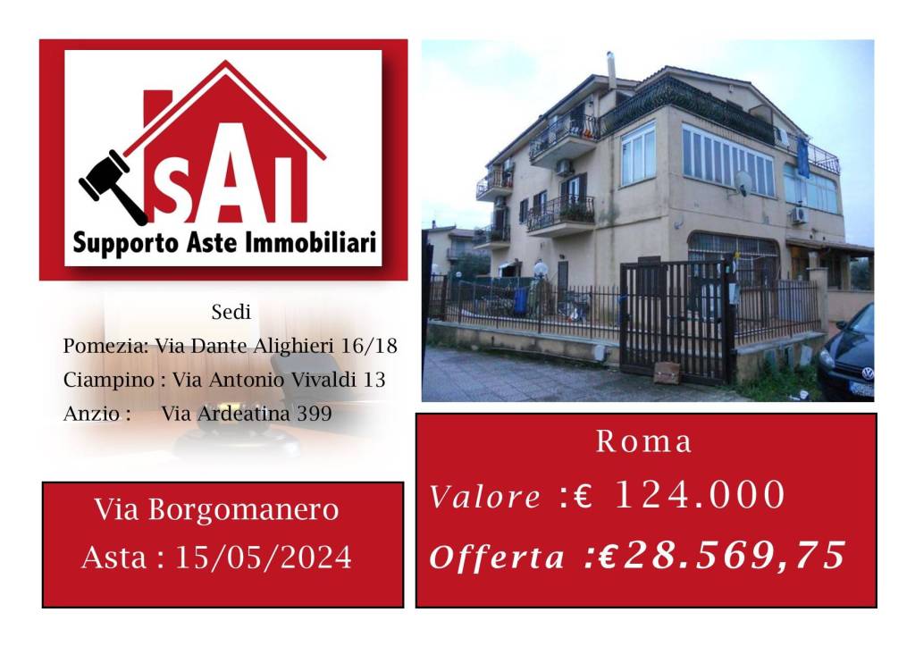 Appartamento all'asta a Roma via Borgomanero, 33a