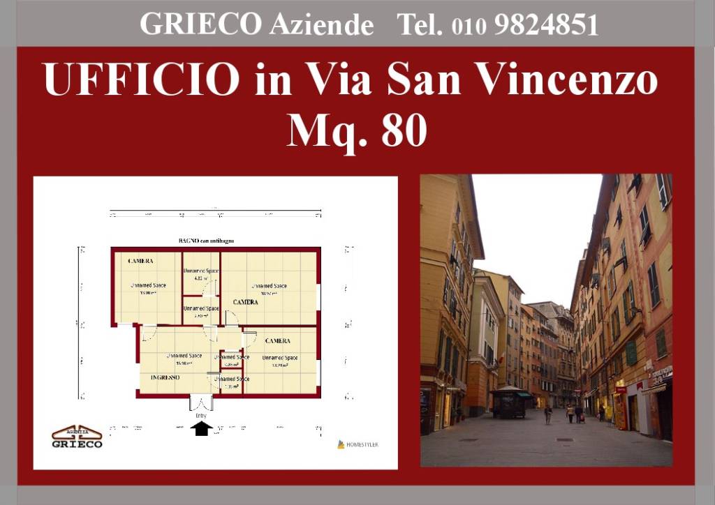Ufficio in affitto a Genova via San Vincenzo
