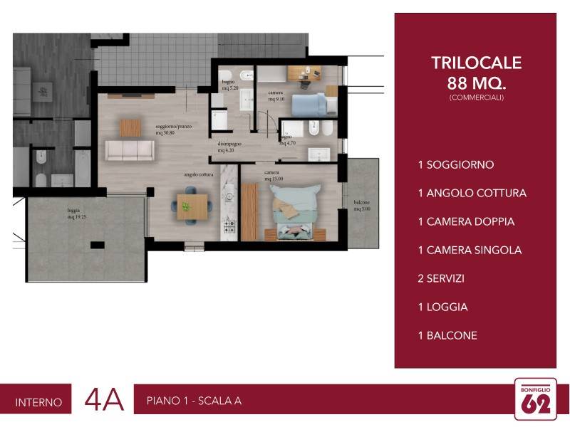 Appartamento in vendita a Roma via Francesco Bonfiglio, 62